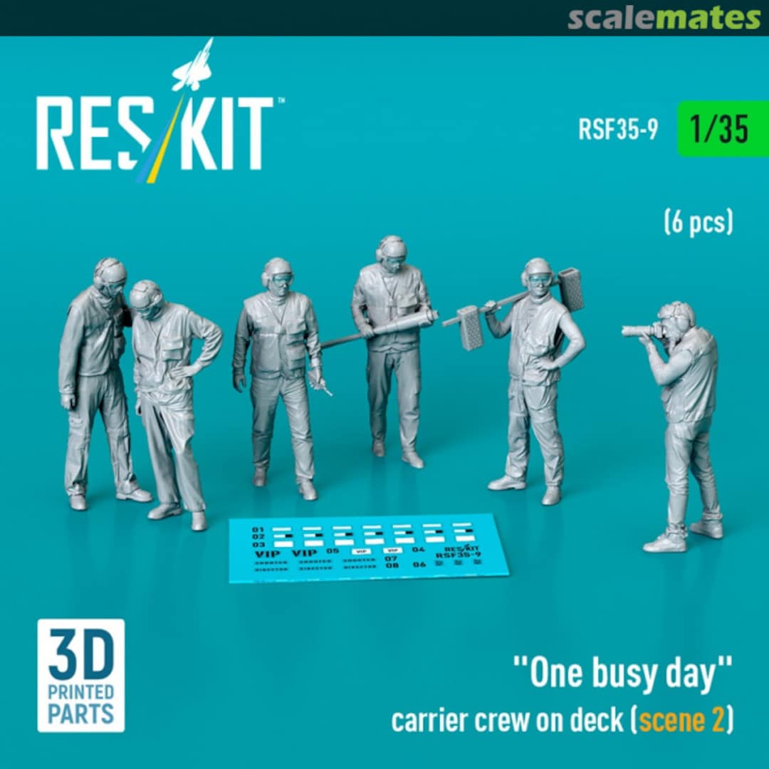 Boxart "One busy day" carrier crew on deck (scene 2) (6 pcs) (3D Printed) RSF35-0009 ResKit