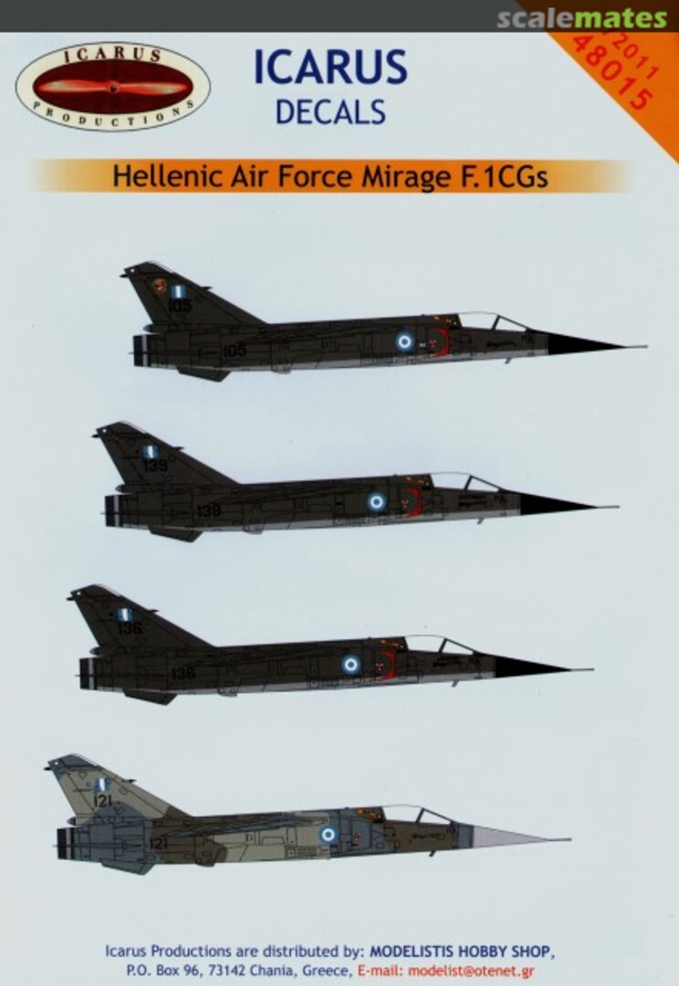 Boxart Hellenic Air Force Mirage F.1CGs 48015 Icarus Productions