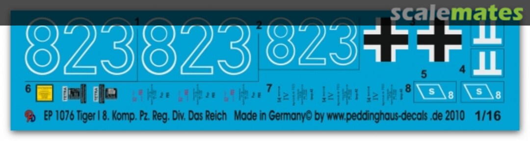 Boxart Tiger I 8. Komp. Division Das Reich EP 1076 Peddinghaus-Decals