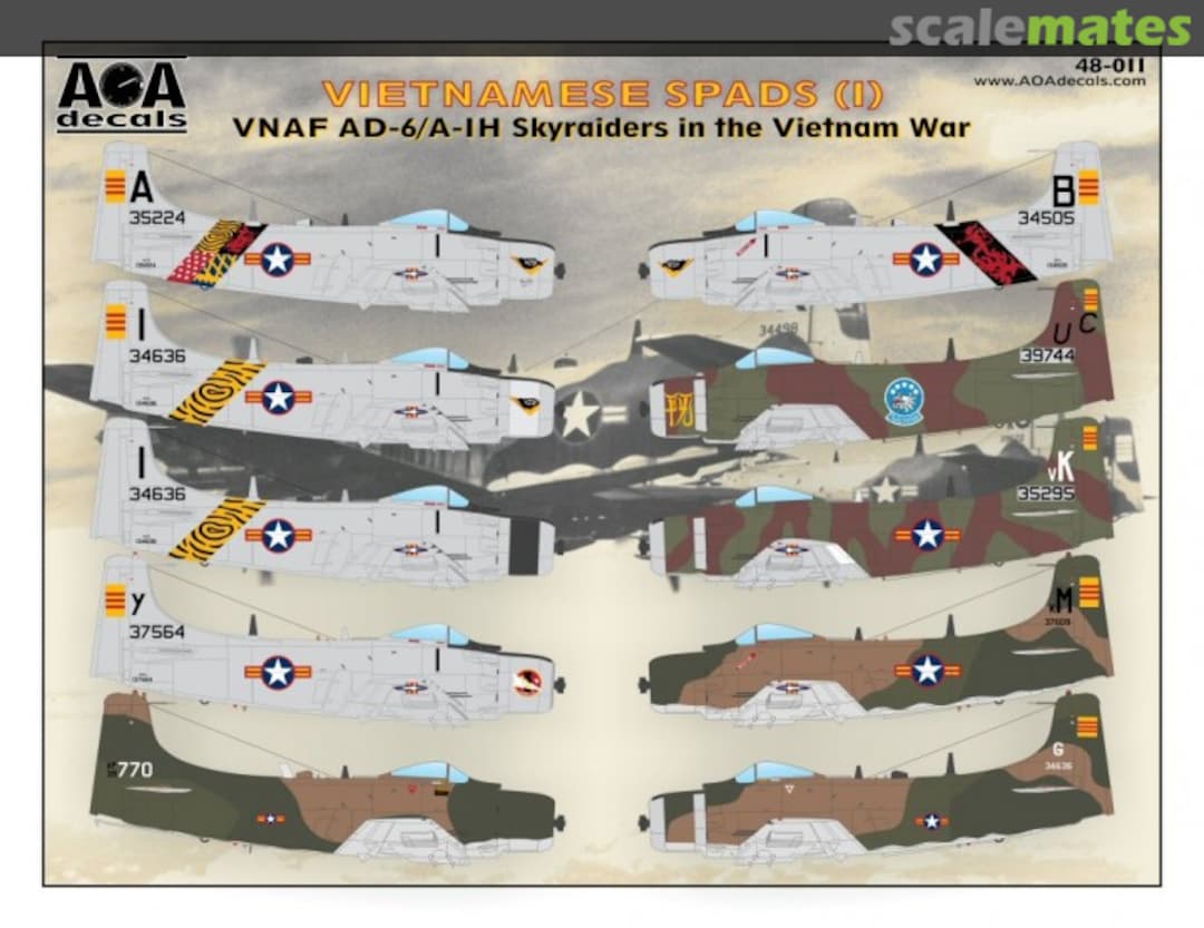 Boxart Vietnamese Spads (1) 48-011 AOA decals