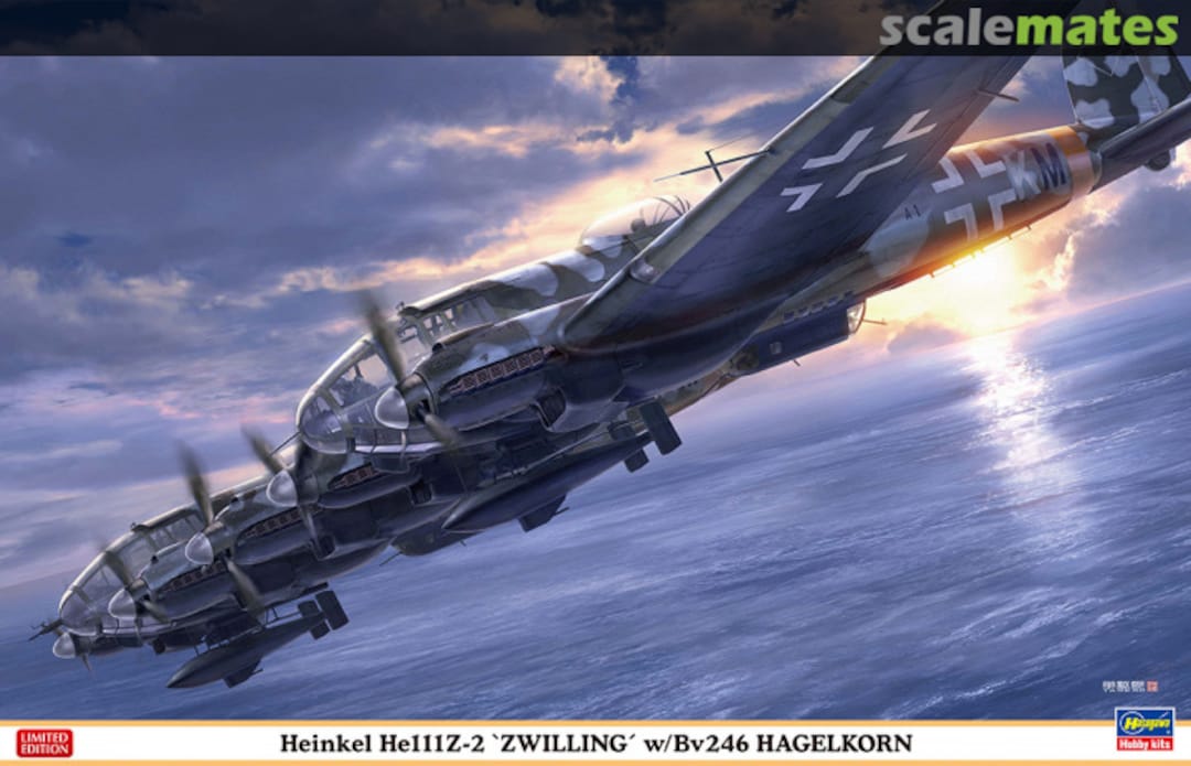 Boxart Heinkel He111Z-2 'Zwilling' w/Bv246 Hagelkorn 02305 Hasegawa