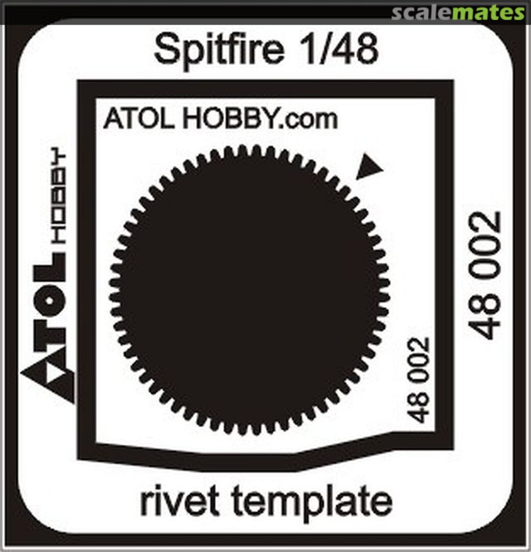 Boxart Spitfire Rivet Template 48 002 Atol Hobby