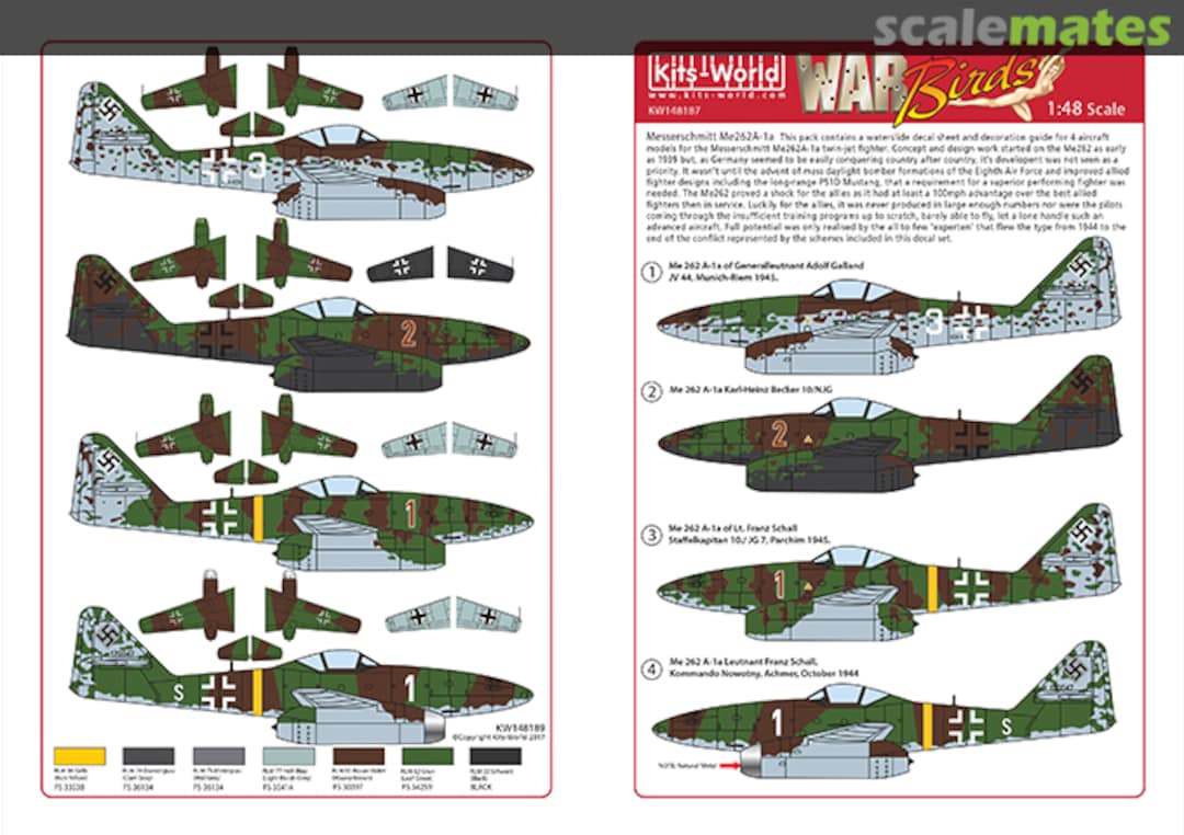 Boxart Me262 Schwalbe Specialists Set 2 KW148187 Kits-World
