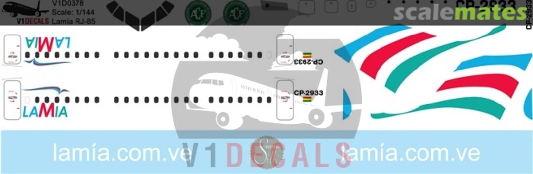 Boxart Lamia Bolivia BAe Avro RJ-85 V1D0378-144 V1 Decals