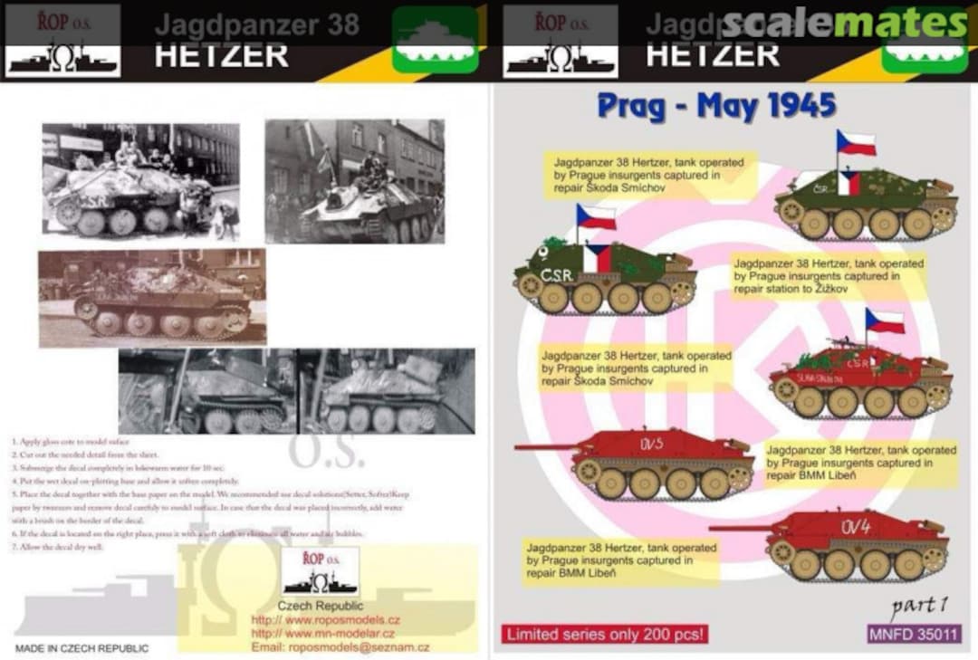 Boxart JAGDPANZER 38 HETZER - PRAG MAY 1945 MNFDT35011 ROP o.s.