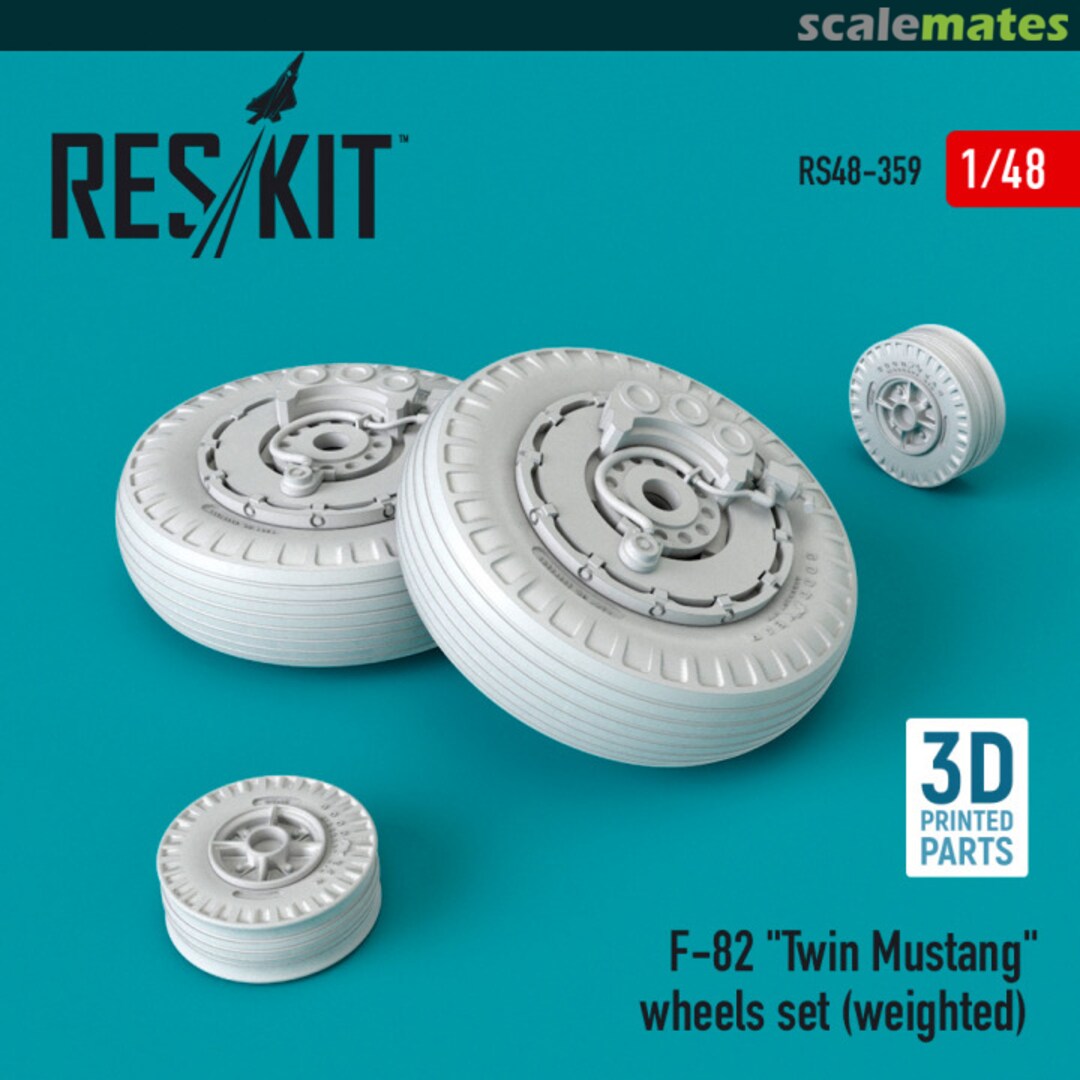 Boxart F-82 Twin Mustang - wheels set (weighted) RS48-0359 ResKit