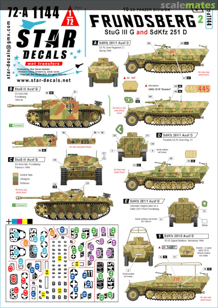 Boxart Frundsberg # 2 72-A1144 Star Decals