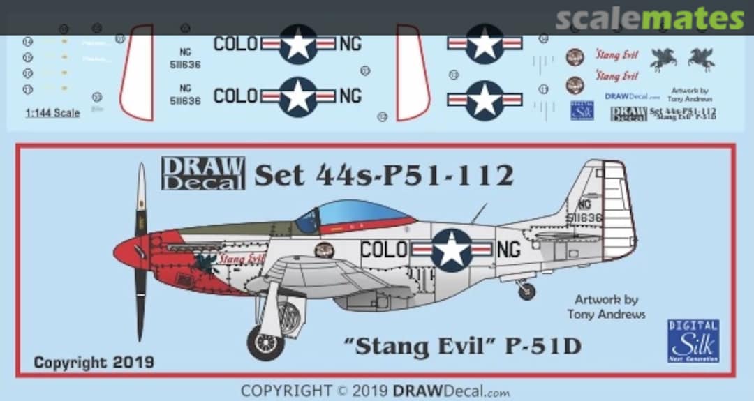 Boxart “Stang Evil” P-51D 44-P51-112 Draw Decal