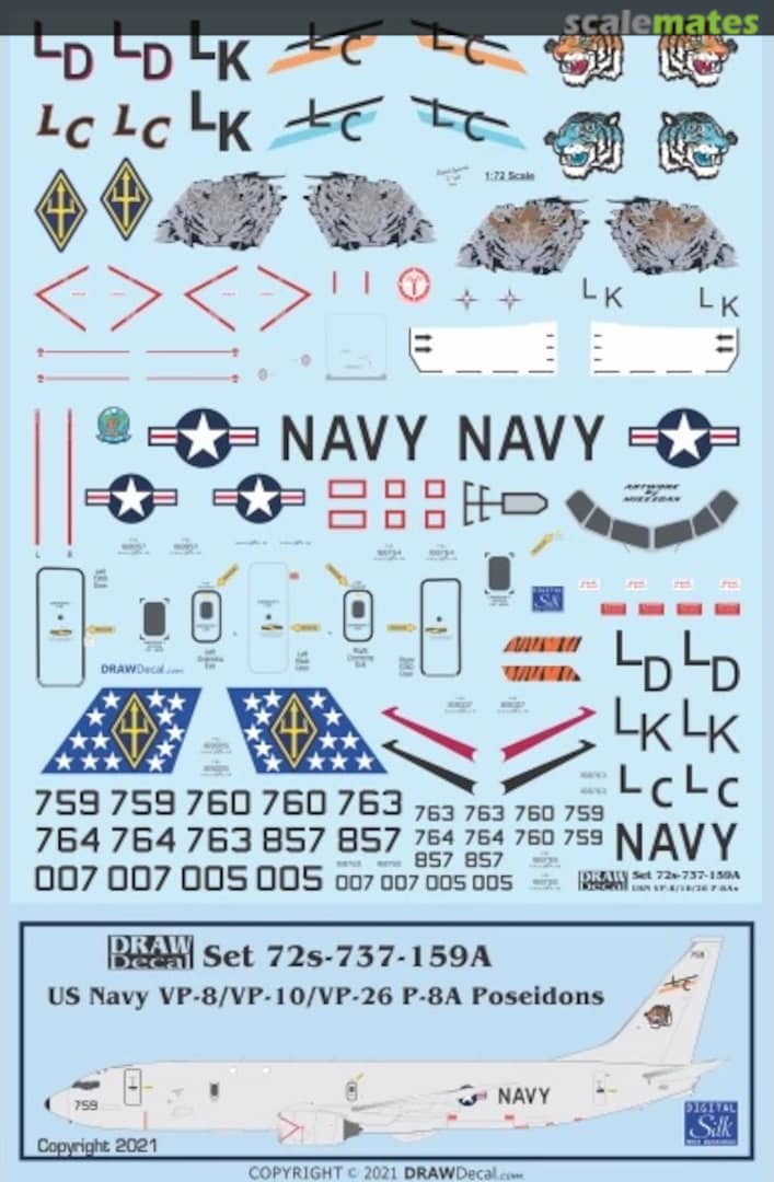 Boxart US Navy VP-8 / VP-10 / VP-26 P-8As Poseidons 72-737-159A Draw Decal