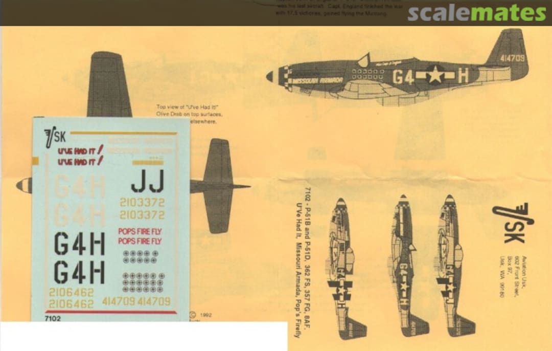 Boxart P-51B and P-51D 7102 Aviation USK