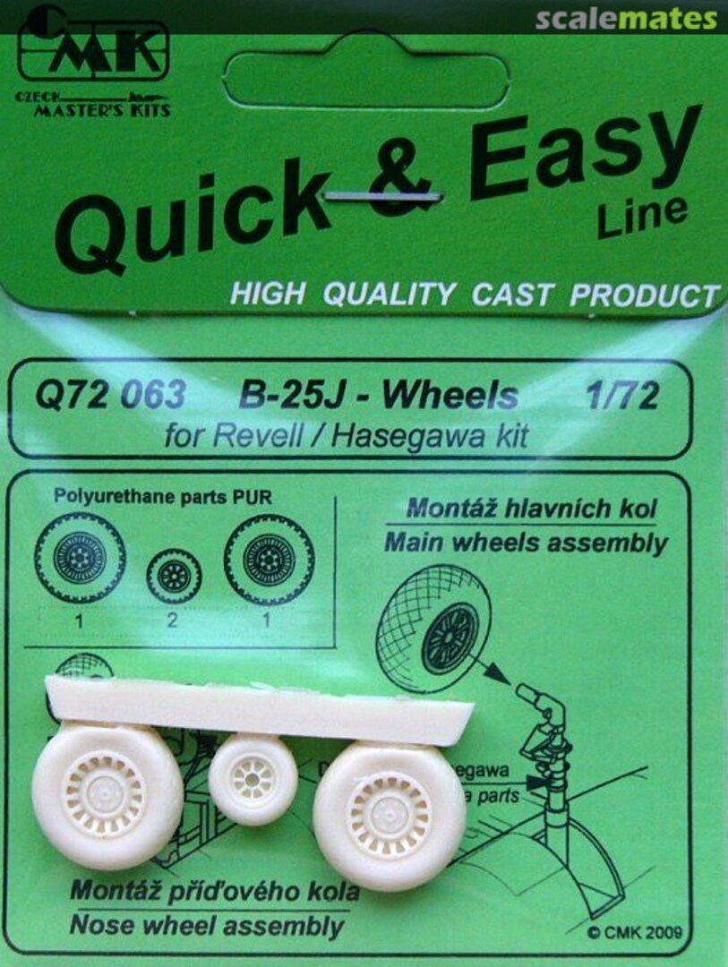 Boxart B-25 Mitchell wheels Q72063 CMK