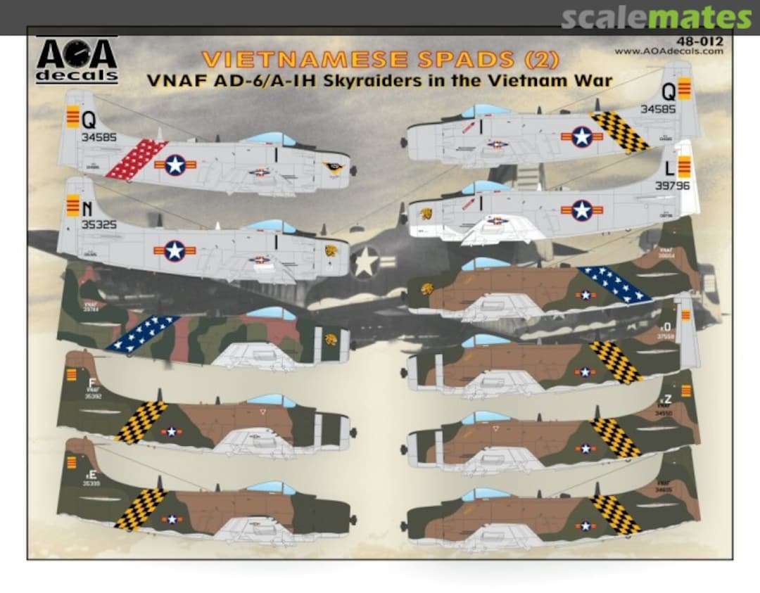 Boxart Vietnamese Spads (2) 48-012 AOA decals