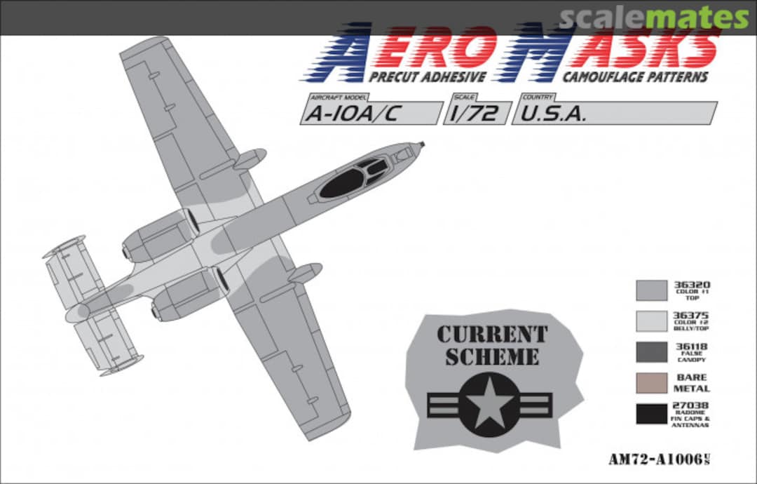 Boxart A-10A/C USA Current Scheme AM72-A1006 AeroMasks