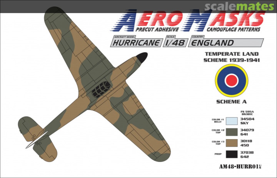 Boxart Hurricane England Temperate land scheme 1939-1941 AM48-HURR01 AeroMasks