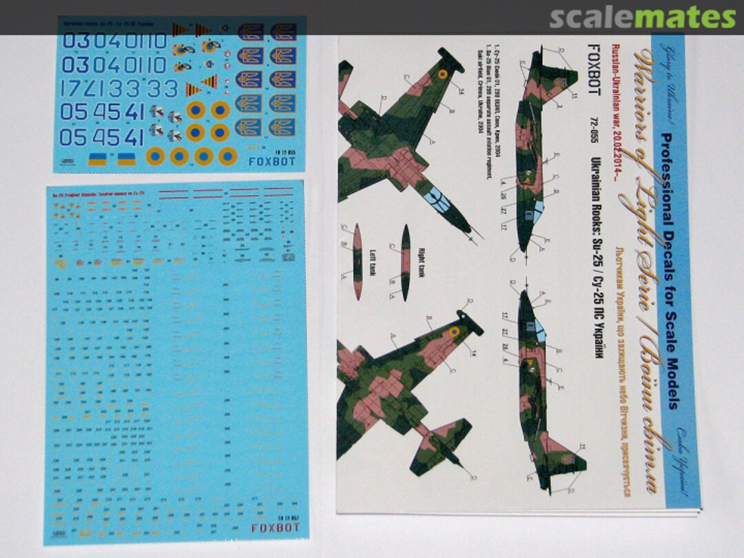 Boxart Ukrainian Rooks: Su-25 (with Stencils) 72-055T Foxbot