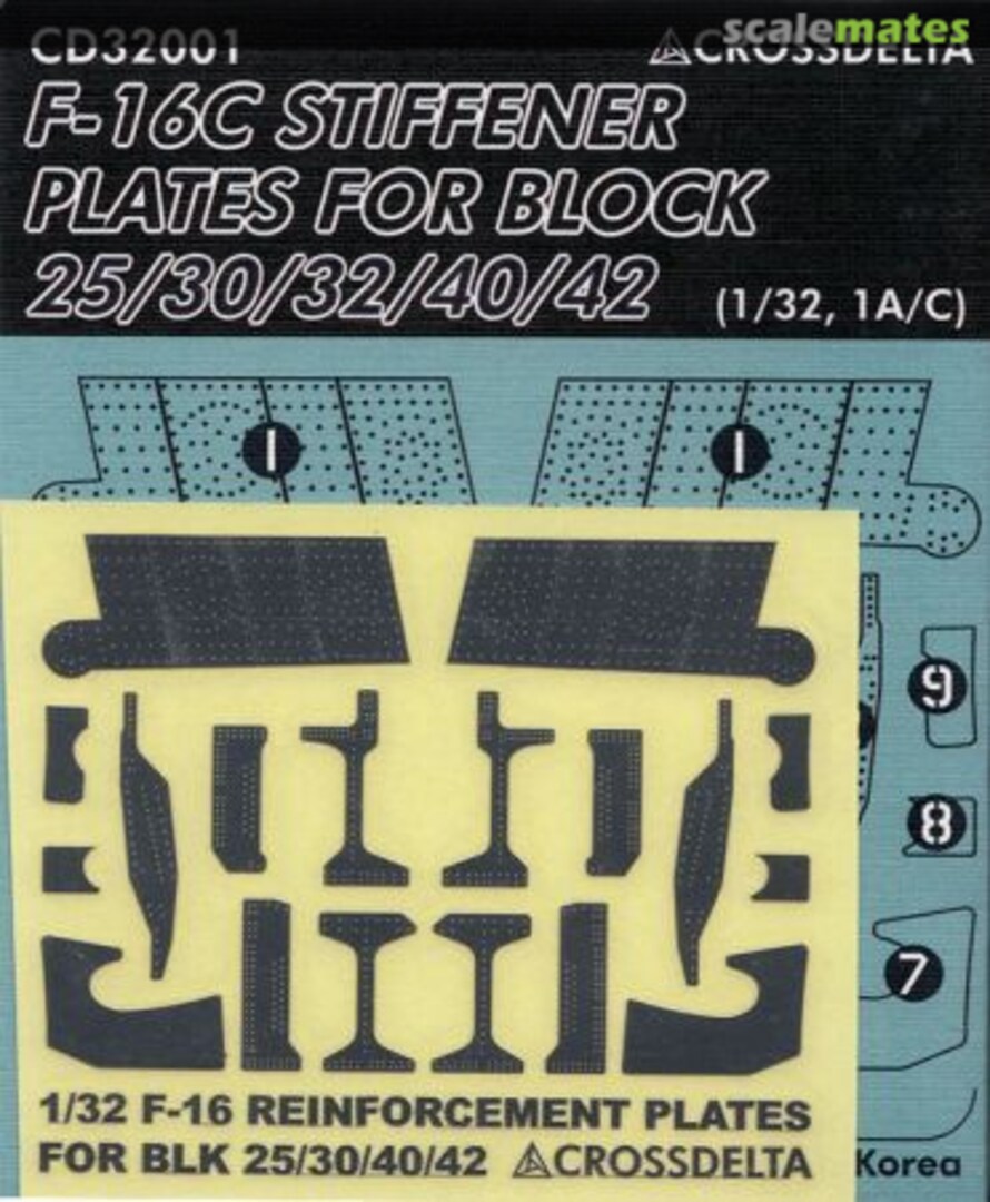 Boxart F-16C Falcon Stiffener Plates for Block 25/30/32/40/42 CD32001 CROSSDELTA