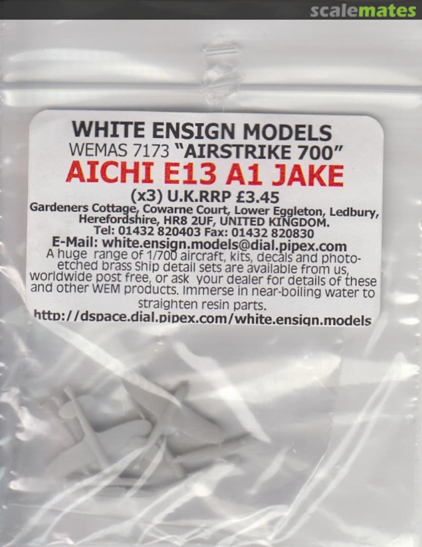 Boxart Aichi E13 A1 Jake AS 7173 White Ensign Models