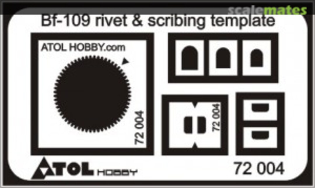 Boxart Bf-109 rivet & scribing template 72 004 Atol Hobby