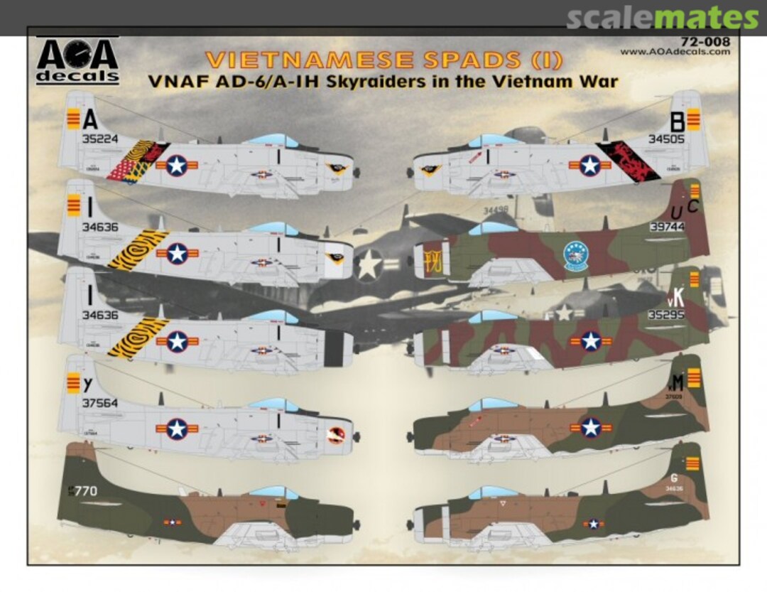 Boxart Vietnamese Spads (1) 72-008 AOA decals