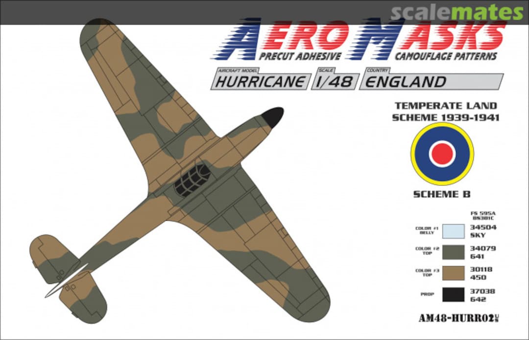 Boxart Hurricane England Temperate land scheme 1939-1941 AM48-HURR02 AeroMasks