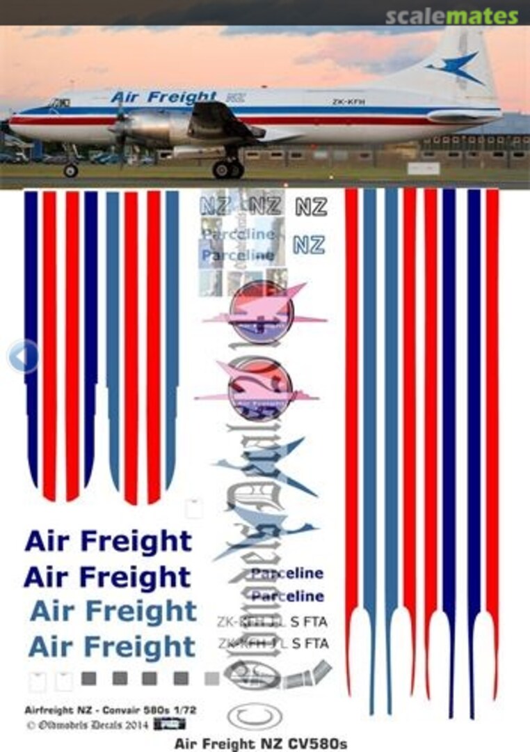 Boxart CV580 Air Freight NZ OMD0339 Oldmodels Decals