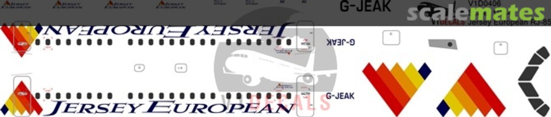 Boxart Jersey European BAe Avro RJ-85 V1D0406-144 V1 Decals