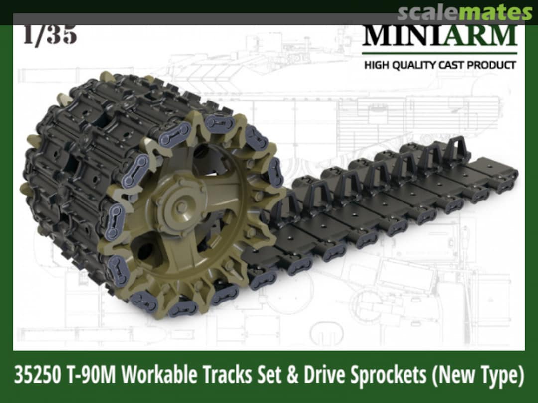 Boxart T-90М,T-14 Armata Workable tracks set plus extra & drive sprockets (new type) MINB35250 Miniarm