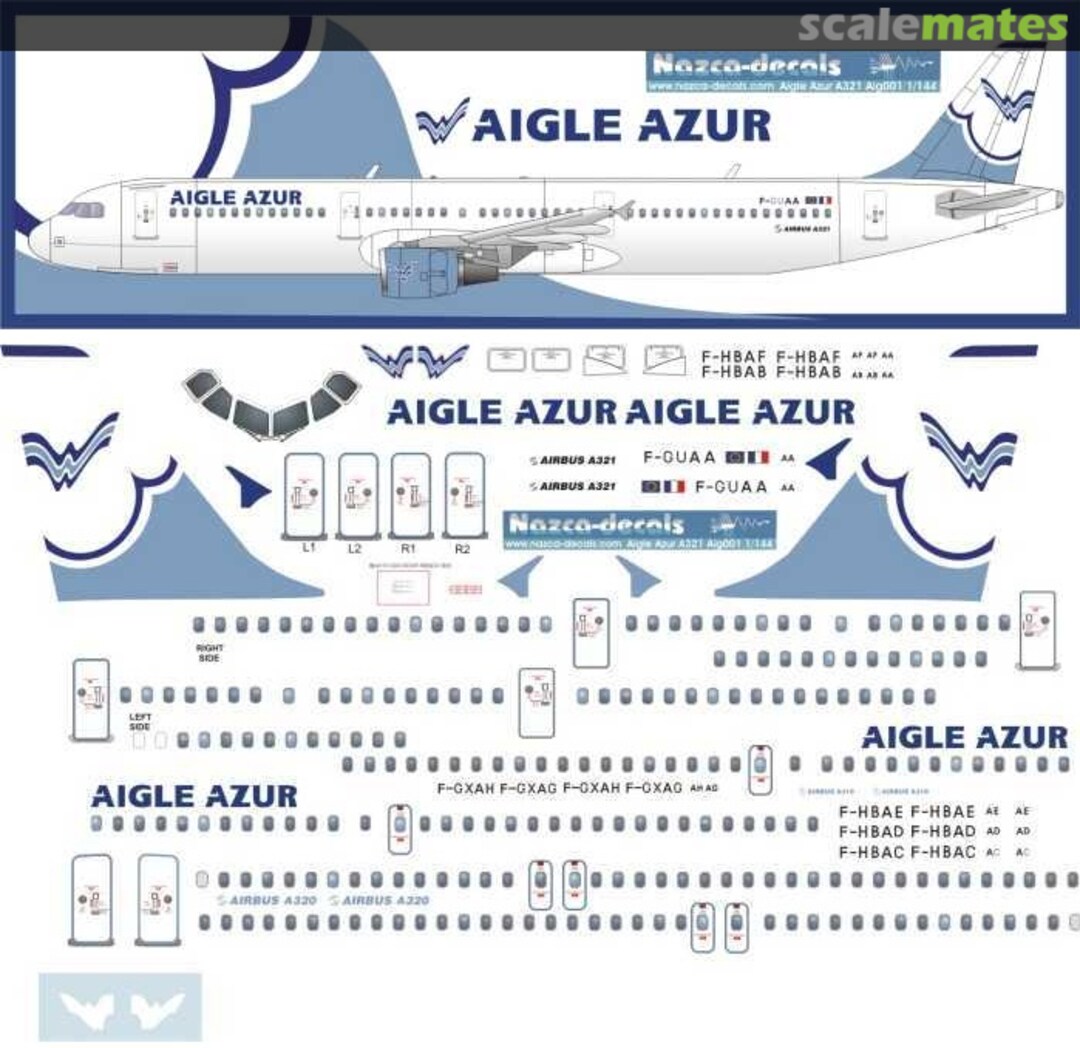 Boxart Airbus A319-112, A320-214, A321-211 AIA001 Nazca decals