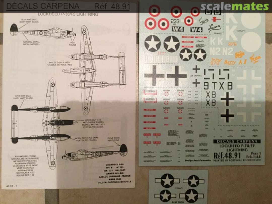 Boxart Lockheed P-38/F5 Lightning 48.91 Carpena