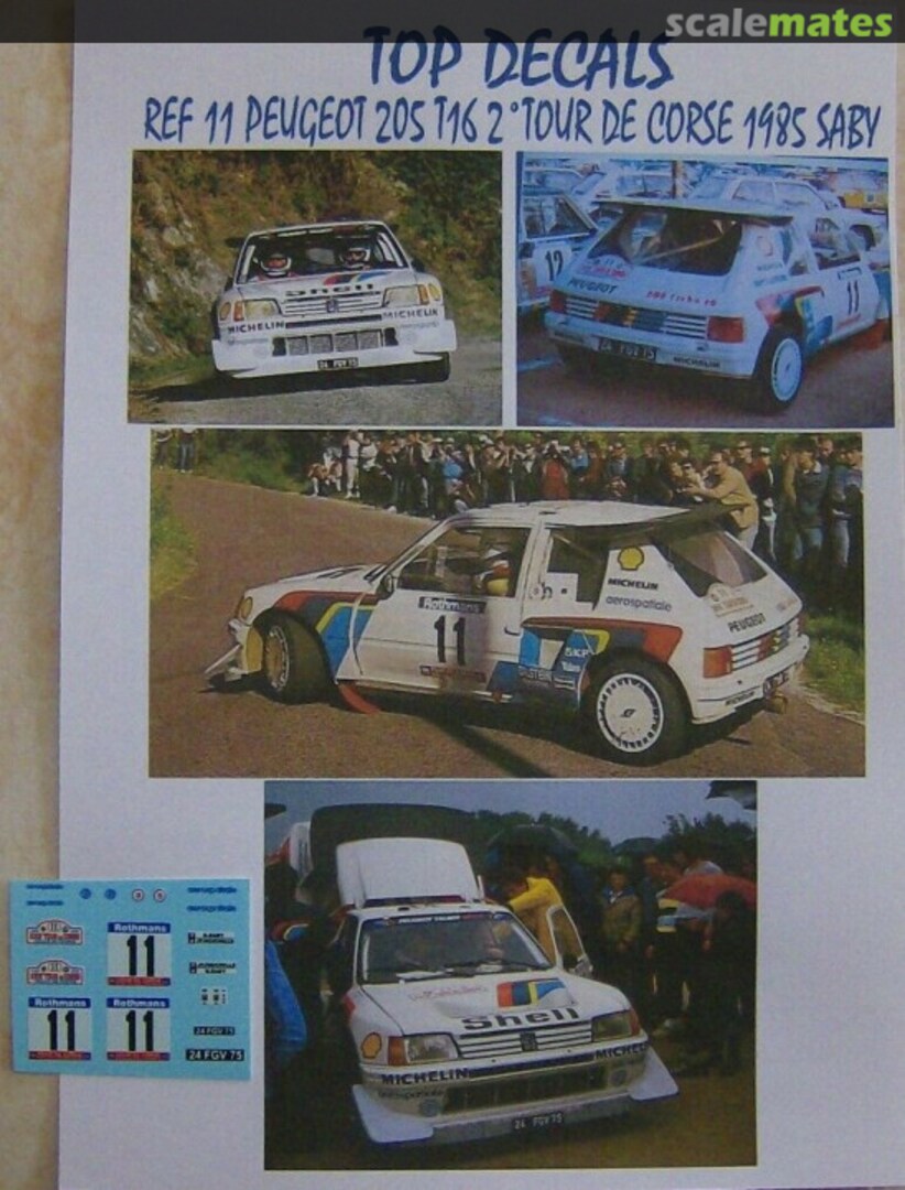 Boxart Peugeot 205 Turbo 16 E2 [24 FGV 75] "Shell" 11 Top Decals