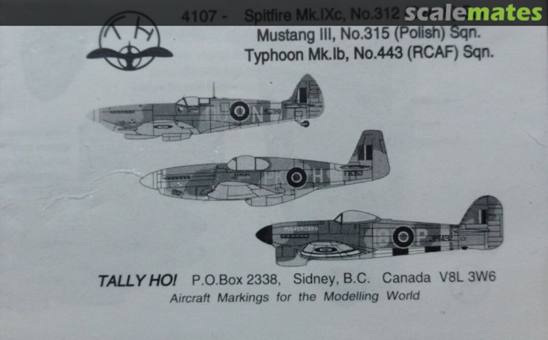 Boxart Spitfire Mk.IXc - Typhoon Mk.Ib - Mustang III 4107 Tally Ho! (Canada)