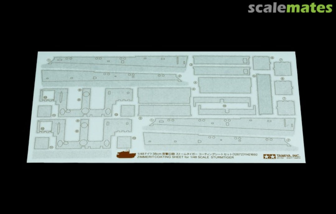 Boxart Sturmtiger Zimmerit coating sheet 12672 Tamiya