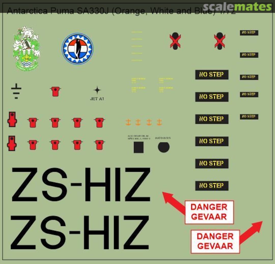 Boxart SAAF Antarctica Puma SA330J MAV-720318 MAV Decals