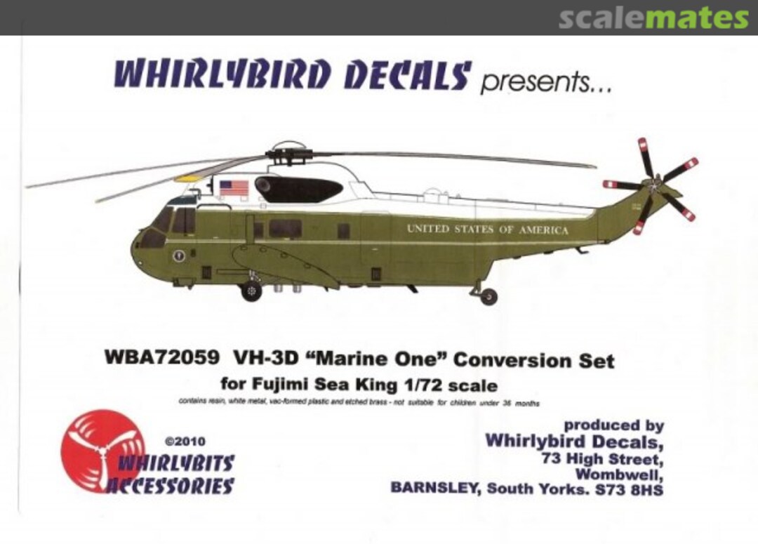 Boxart Sikorsky VH-3D " Marine One" 72059 Whirlybits