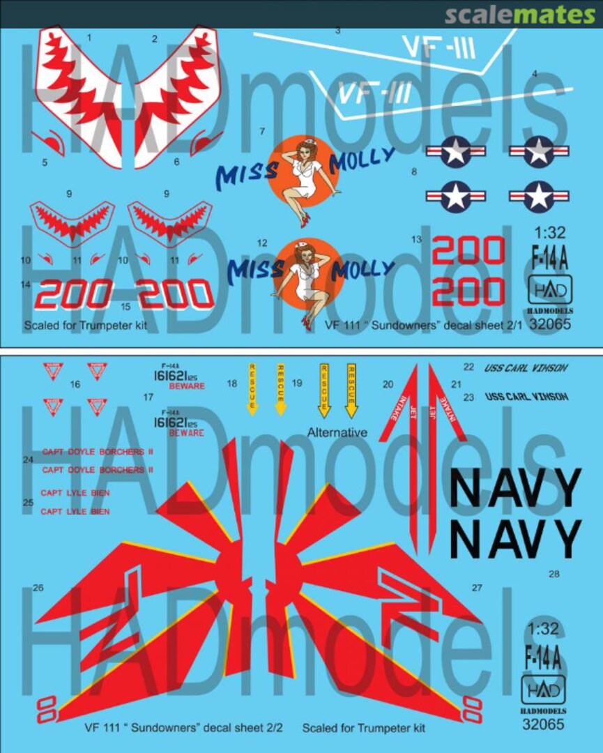 Contents F-14A VF-111 'Sundowners' - ”Miss Molly” 32065 HADmodels 