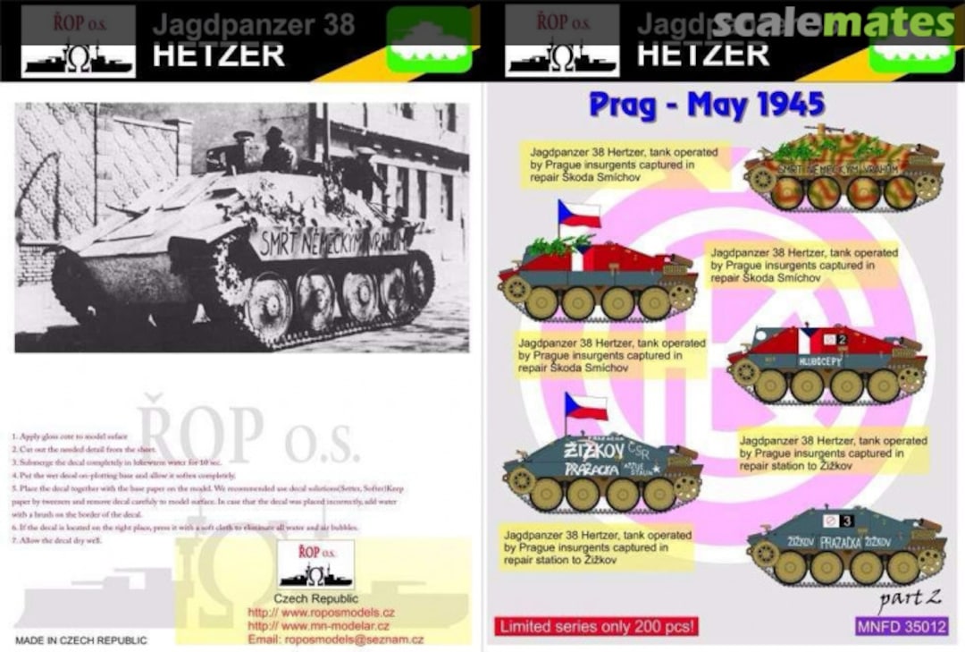 Boxart JAGDPANZER 38 HETZER - PRAG MAY 1945 MNFDT35012 ROP o.s.