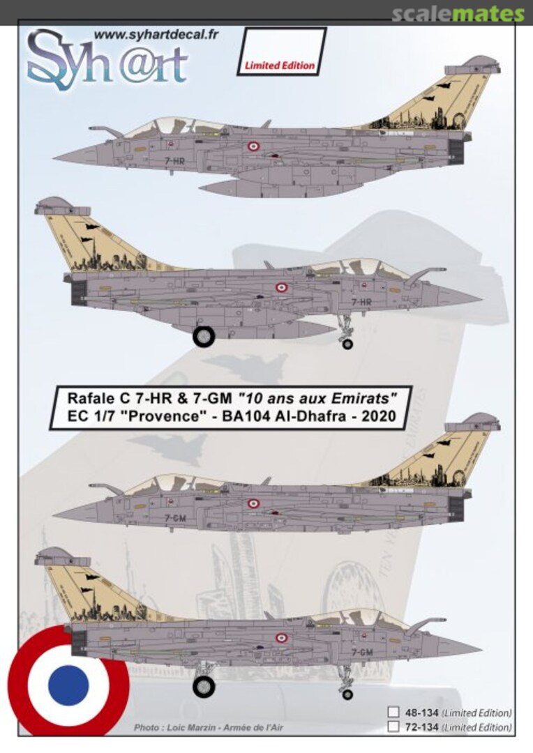 Boxart Rafale C 7-HR & 7-GM "10 years in United Arab Emirates" EC 1/7 Provence 2020 72-134 Syhart