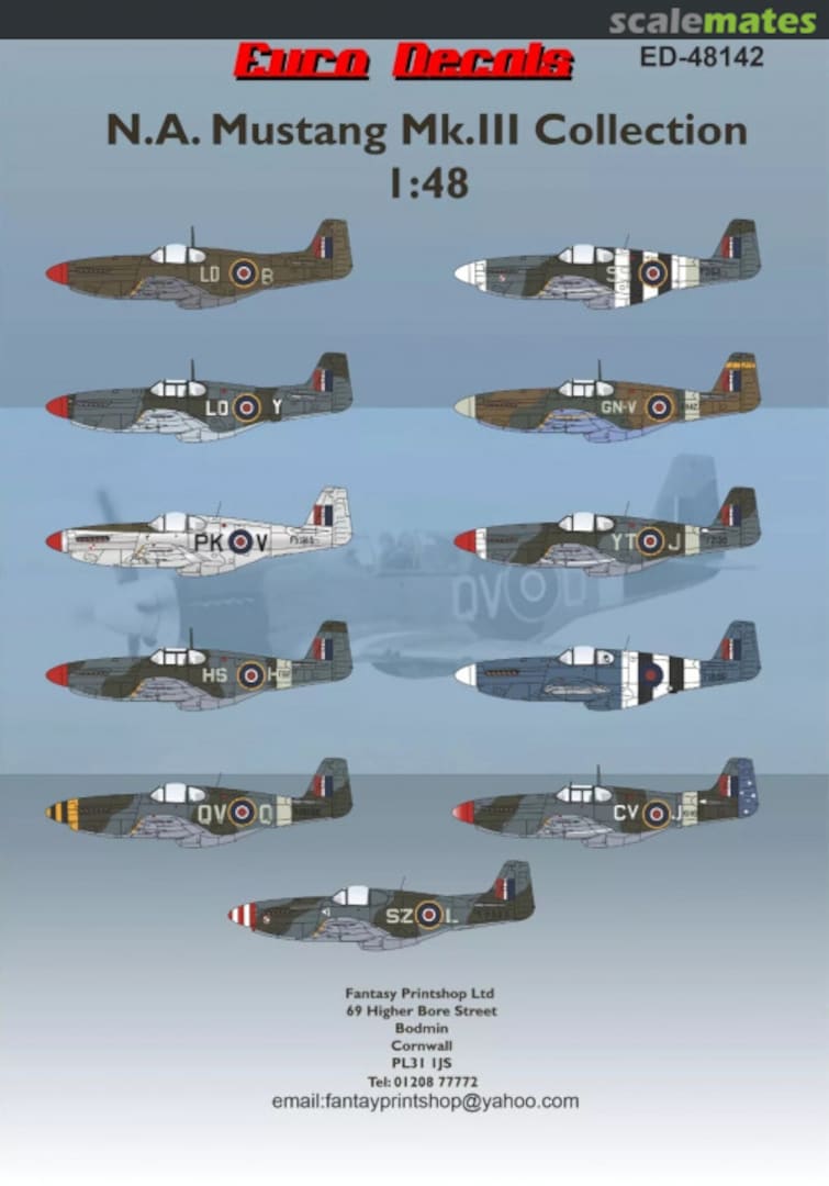 Boxart N. A. Mustang MK.III Collection ED-48142 Euro Decals