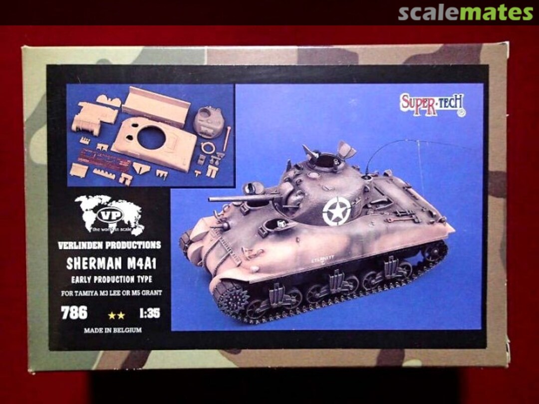 Boxart Sherman M4A1 Early Production Type 786 Verlinden Productions