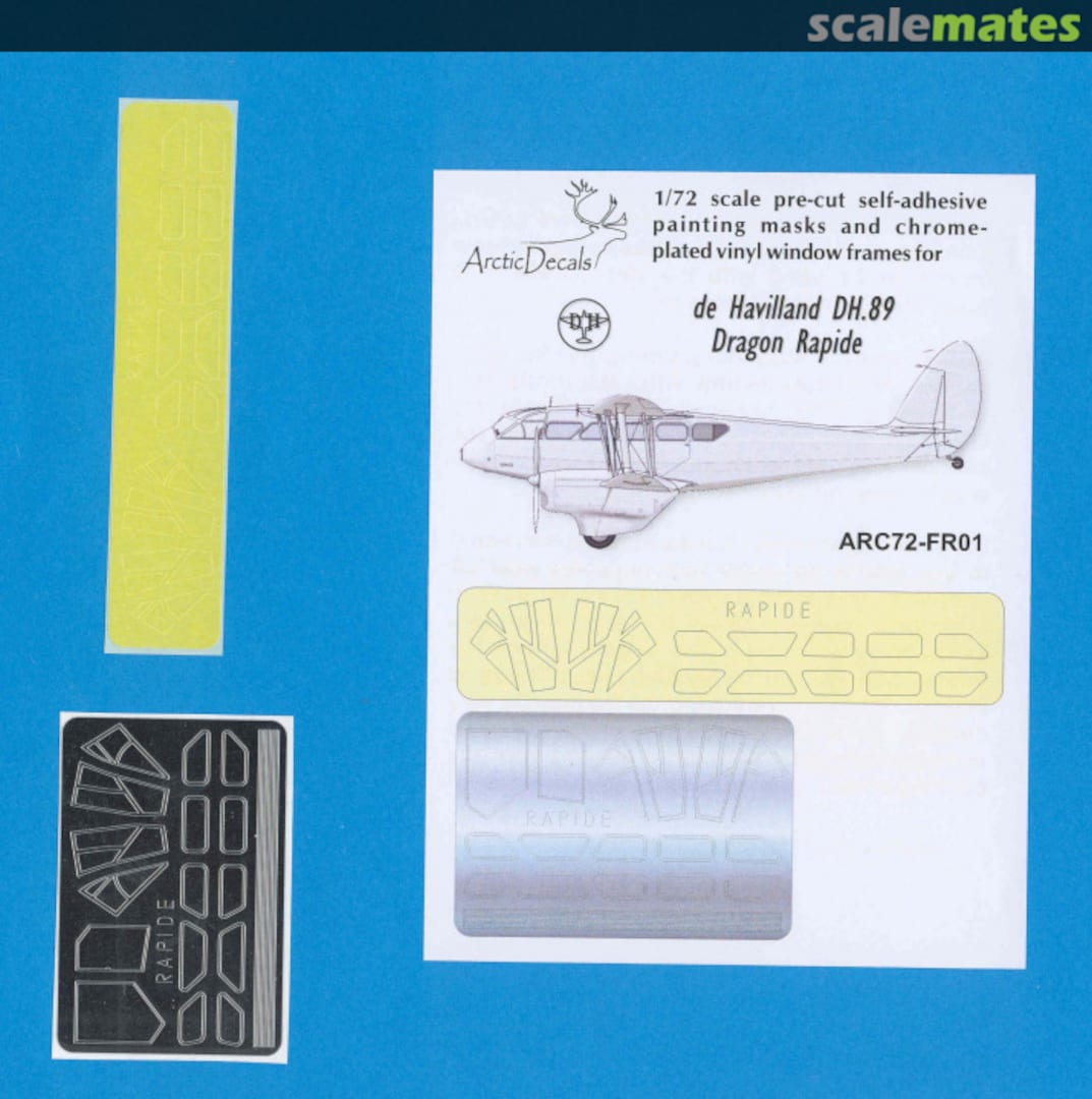 Contents de Havilland DH.89 Dragon Rapide ARC72-FR01 Arctic Decals