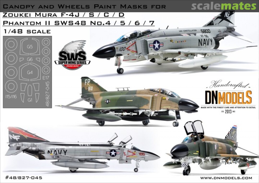 Boxart Canopy & Wheels Paint Masks for F-4 SWS Family Zoukei-Mura 48/827-045 DN Models