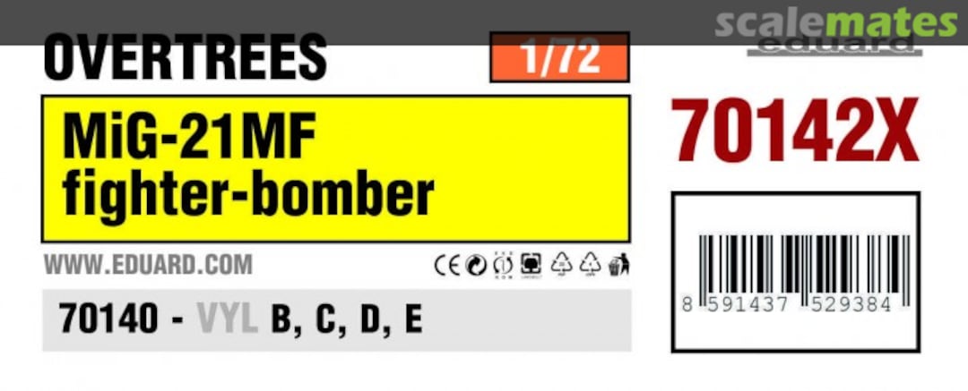Boxart MiG-21MF fighter-bomber 70142X Eduard