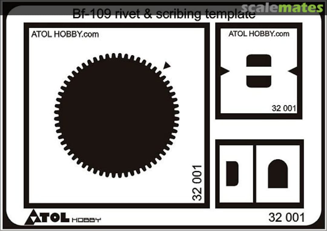 Boxart Bf-109 Rivet & Scribing Template 32 001 Atol Hobby