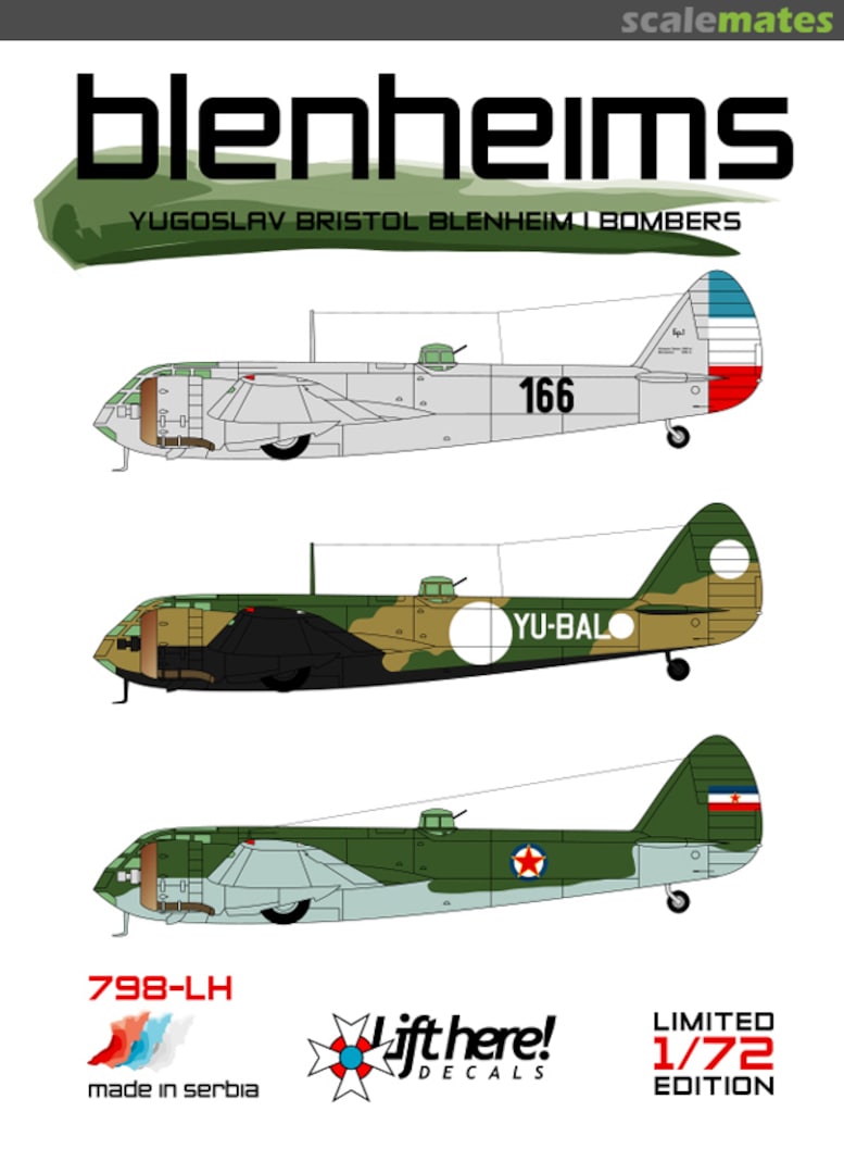 Boxart Blenheims 798-LH Lift Here Decals