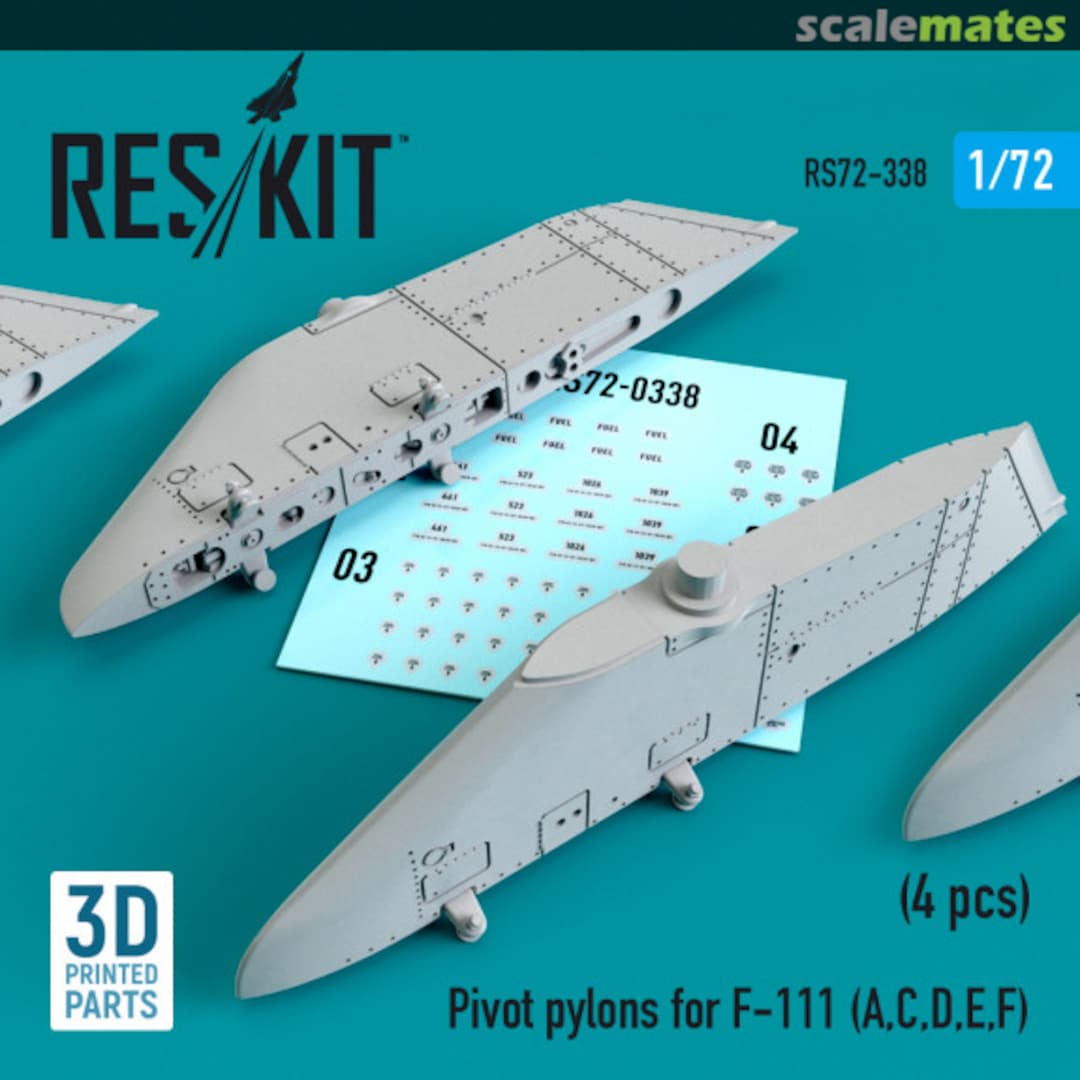 Boxart Pivot pylons for F-111A/C/D/E/F (4 pcs) RS72-0338 ResKit