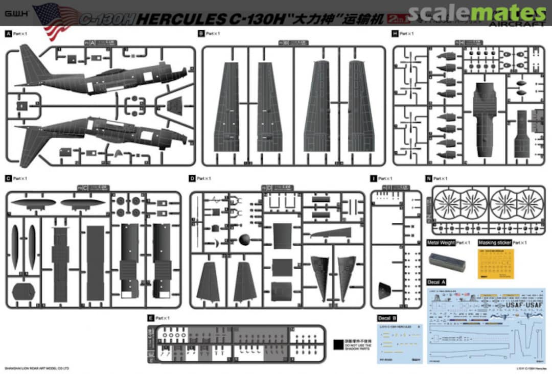 Contents C-130H Hercules L1011 Great Wall Hobby