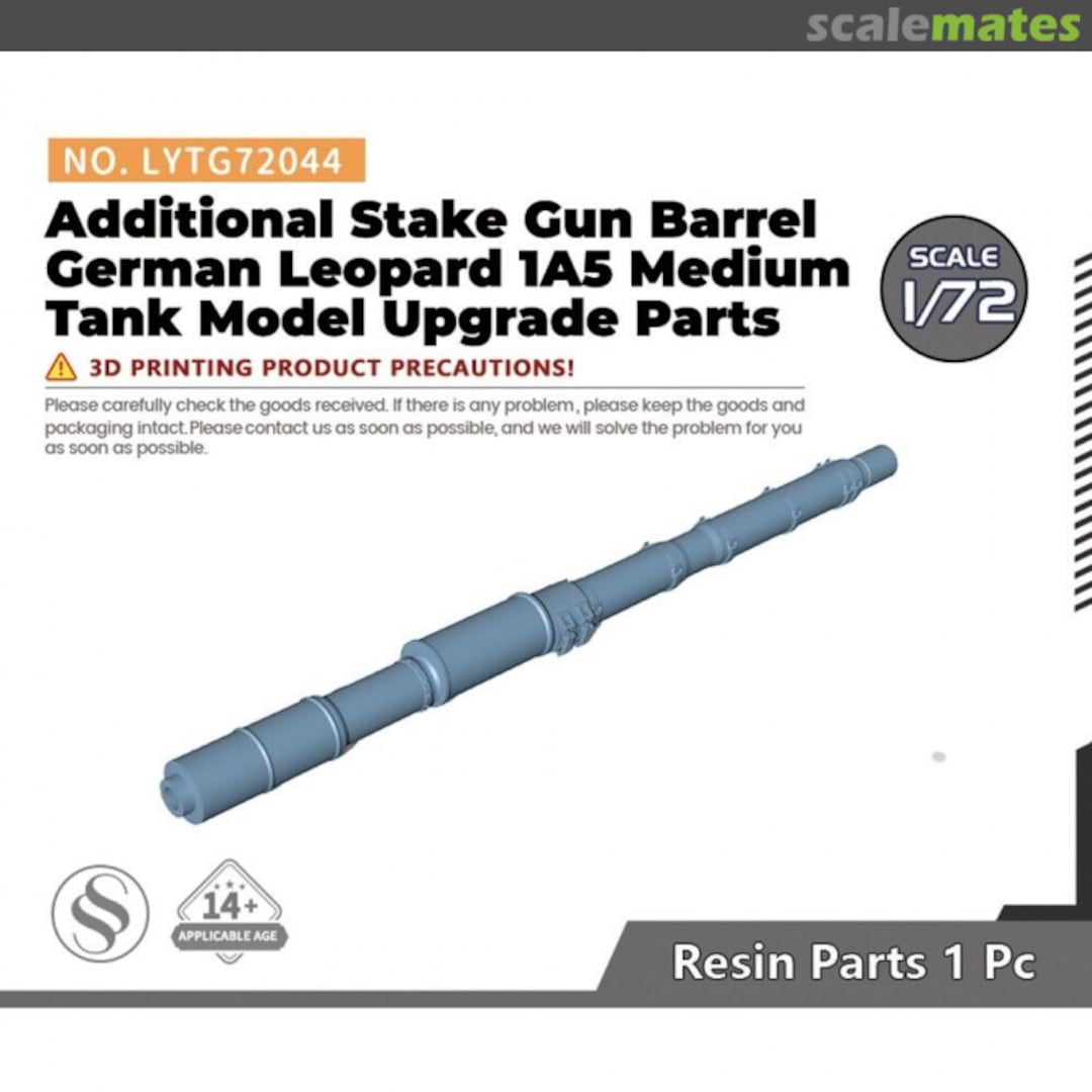 Boxart Additional Stake Gun Barrel German Leopard 1A5 Medium Tank Upgrade Parts LYTG72044 Yao's Studio