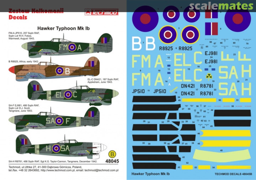 Boxart Hawker Typhoon Mk Ib 48045 Techmod