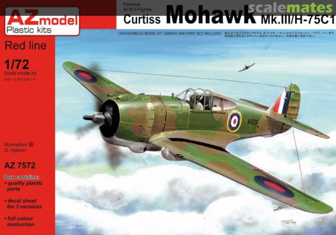 Boxart Curtiss Mohawk Mk.III/H-75C1 AZ 7572 AZmodel