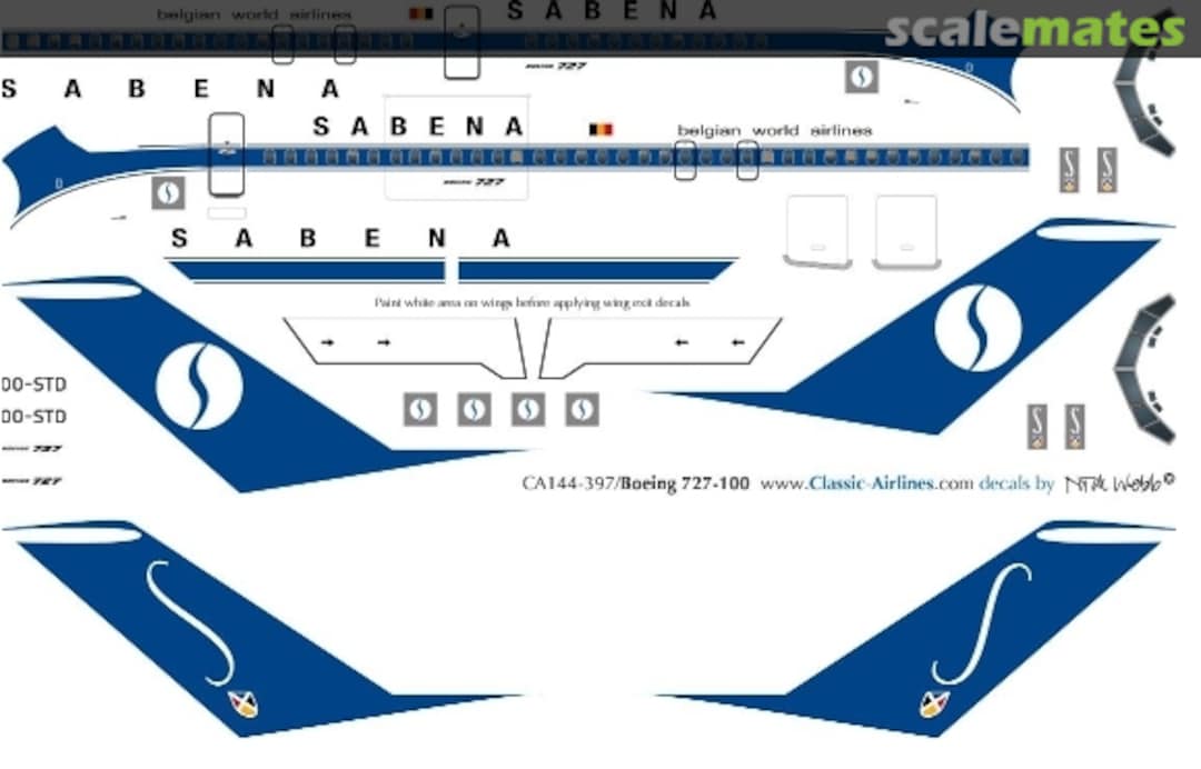 Boxart SABENA 727-100 CA144-397 Classic Airlines